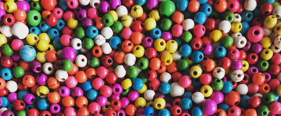 multicolored beads